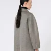 Übergroßer Mantel aus Jersey-Mesh, mittelgrau Übergroßer Mantel aus Jersey-Mesh, mittelgrau