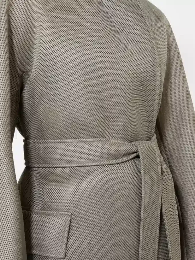 Übergroßer Mantel aus Jersey-Mesh, mittelgrau Übergroßer Mantel aus Jersey-Mesh, mittelgrau