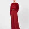 Übergroßer Pullover aus Wolle und Kaschmir, dunkelrot Übergroßer Pullover aus Wolle und Kaschmir, dunkelrot