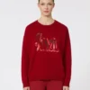 Übergroßer Pullover aus Wolle und Kaschmir, dunkelrot Übergroßer Pullover aus Wolle und Kaschmir, dunkelrot
