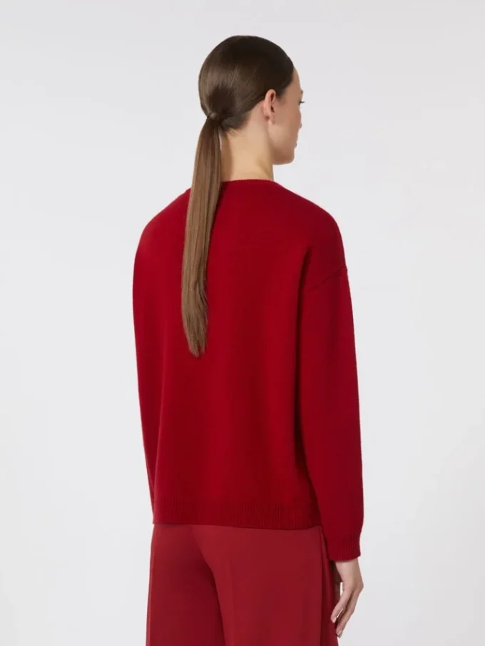 Übergroßer Pullover aus Wolle und Kaschmir, dunkelrot Übergroßer Pullover aus Wolle und Kaschmir, dunkelrot
