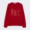 Übergroßer Pullover aus Wolle und Kaschmir, dunkelrot Übergroßer Pullover aus Wolle und Kaschmir, dunkelrot