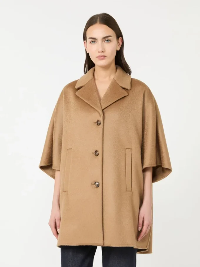 Übergroßer Umhang aus Kaschmir-Twill, kamelfarben Übergroßer Umhang aus Kaschmir-Twill, kamelfarben