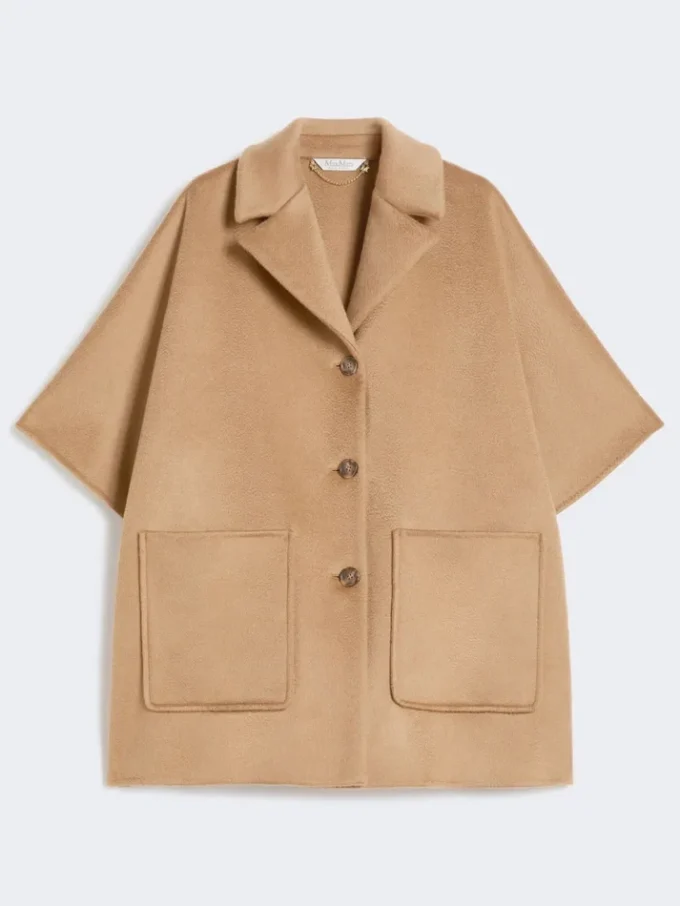 Übergroßer Umhang aus Kaschmir-Twill, kamelfarben Übergroßer Umhang aus Kaschmir-Twill, kamelfarben