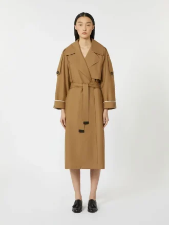 Übergroßer, wasserabweisender Trenchcoat aus Twill, braun