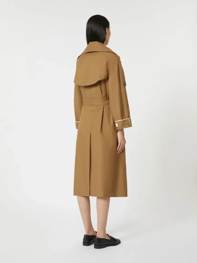 Übergroßer, wasserabweisender Trenchcoat aus Twill, braun Übergroßer, wasserabweisender Trenchcoat aus Twill, braun