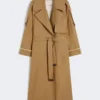 Übergroßer, wasserabweisender Trenchcoat aus Twill, braun Übergroßer, wasserabweisender Trenchcoat aus Twill, braun