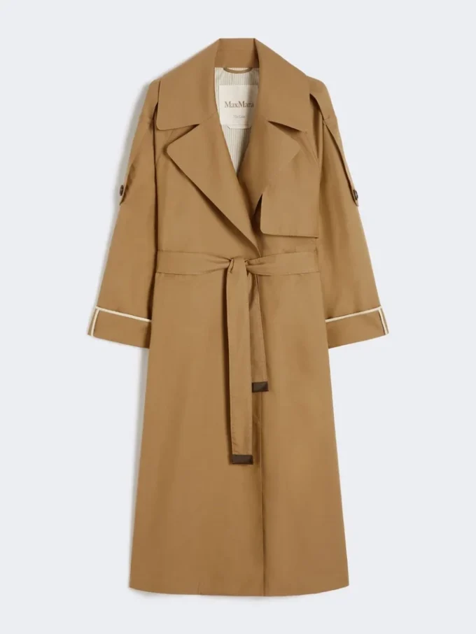 Übergroßer, wasserabweisender Trenchcoat aus Twill, braun Übergroßer, wasserabweisender Trenchcoat aus Twill, braun