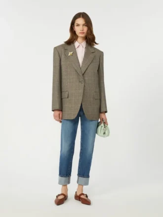 Übergroßer Wollblazer, braun