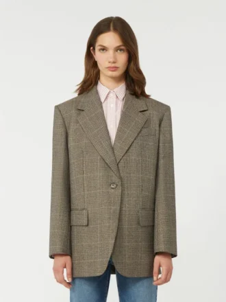 Übergroßer Wollblazer, braun