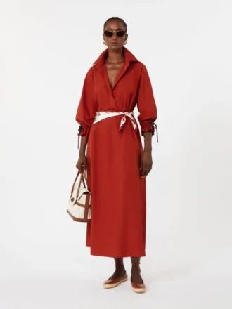 Übergroßes Kleid aus Baumwollpopeline, rot Übergroßes Kleid aus Baumwollpopeline, rot