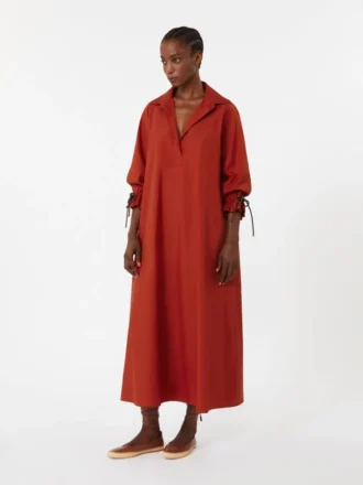 Übergroßes Kleid aus Baumwollpopeline, rot Übergroßes Kleid aus Baumwollpopeline, rot