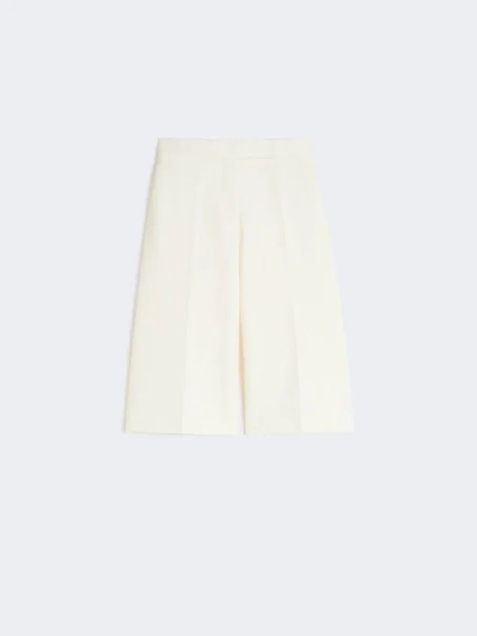 Bermudashorts aus Viskose-Crêpe-Jersey, weiß Bermudashorts aus Viskose-Crêpe-Jersey, weiß