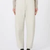 Beschichtete Hose mit weitem Bein, sandfarben Beschichtete Hose mit weitem Bein, sandfarben