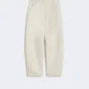 Beschichtete Hose mit weitem Bein, sandfarben Beschichtete Hose mit weitem Bein, sandfarben