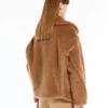 Bikerjacke aus Teddy-Stoff, kamelfarben Bikerjacke aus Teddy-Stoff, kamelfarben