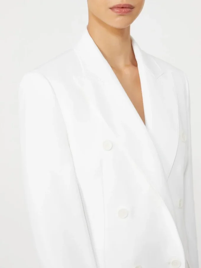 Blazer aus Baumwollkrepp-Canvas, optisches Weiß