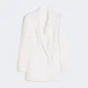 Blazer aus Baumwollkrepp-Canvas, optisches Weiß