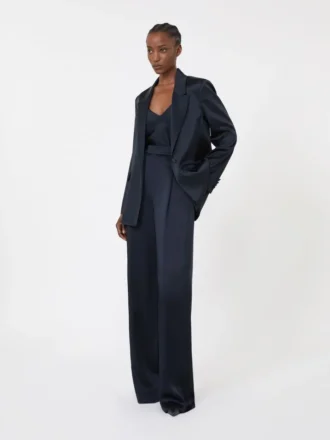 Blazer aus Envers-Satin, mitternachtsblau