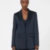 Blazer aus Envers-Satin, mitternachtsblau Blazer aus Envers-Satin, mitternachtsblau