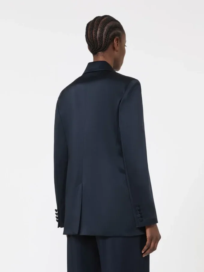 Blazer aus Envers-Satin, mitternachtsblau Blazer aus Envers-Satin, mitternachtsblau