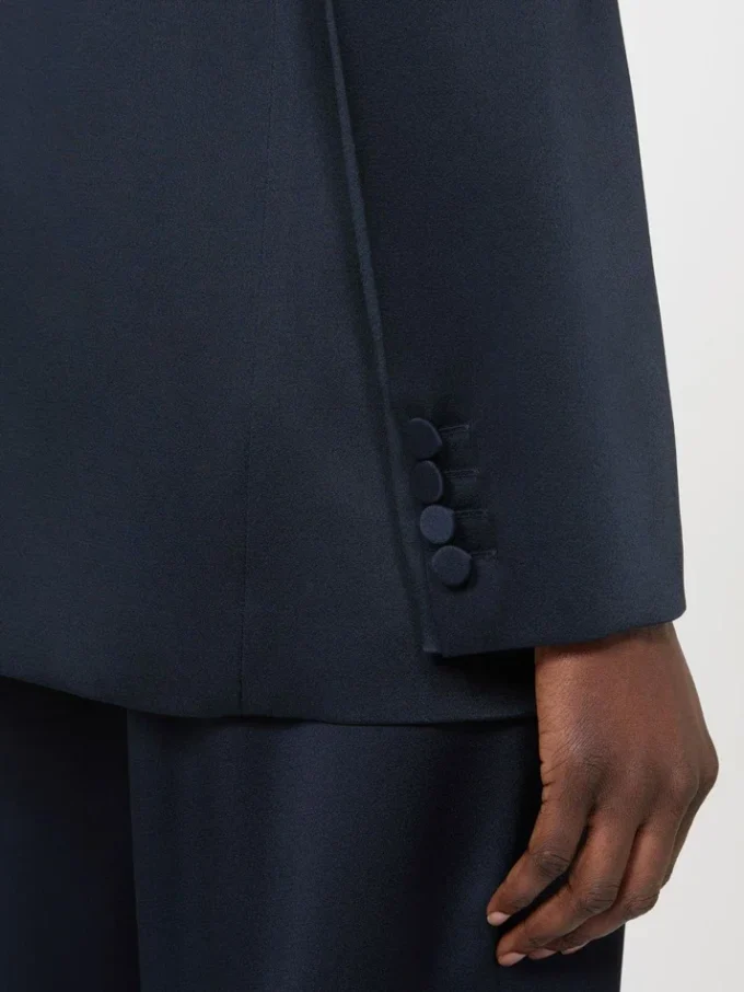 Blazer aus Envers-Satin, mitternachtsblau Blazer aus Envers-Satin, mitternachtsblau