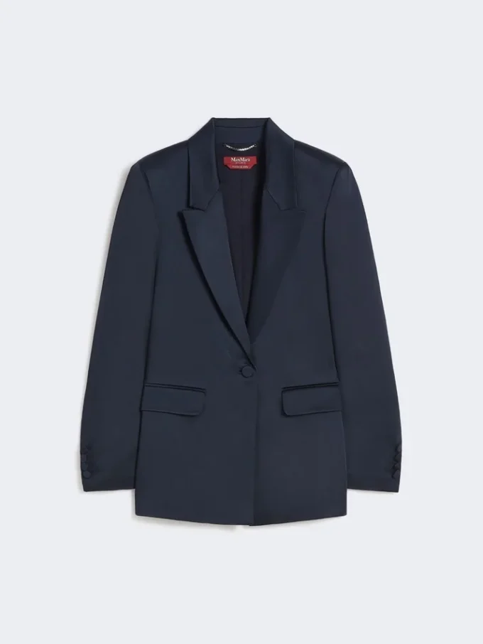 Blazer aus Envers-Satin, mitternachtsblau Blazer aus Envers-Satin, mitternachtsblau