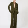 Blazer aus Envers-Satin, moosgrün