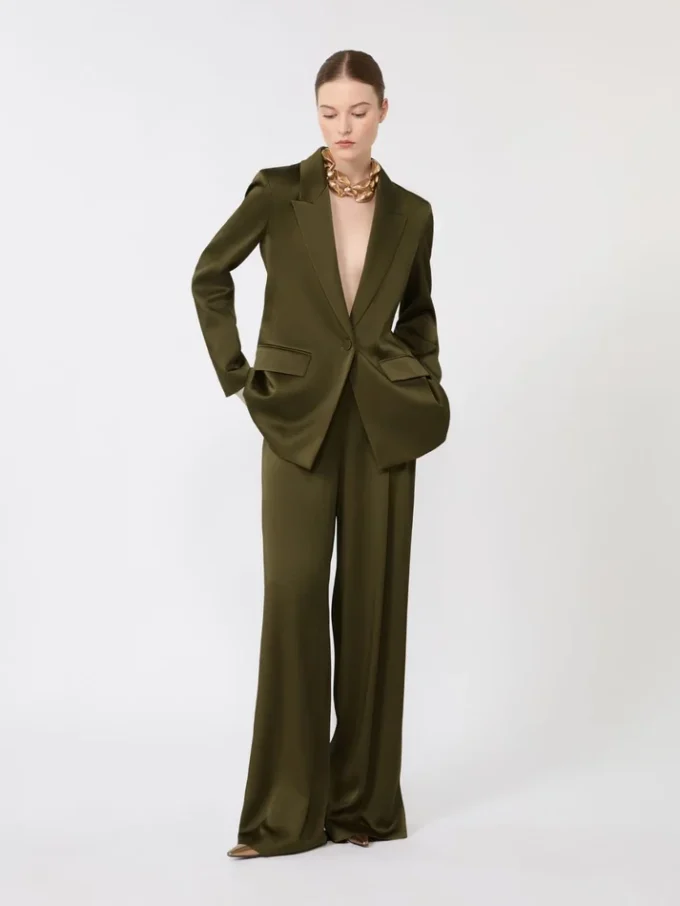 Blazer aus Envers-Satin, moosgrün