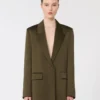 Blazer aus Envers-Satin, moosgrün