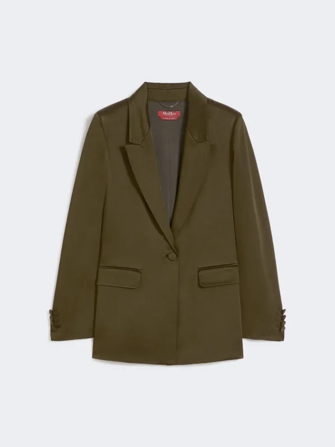 Blazer aus Envers-Satin, moosgrün