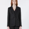 Blazer aus Leinen-Canvas, schwarz Blazer aus Leinen-Canvas, schwarz