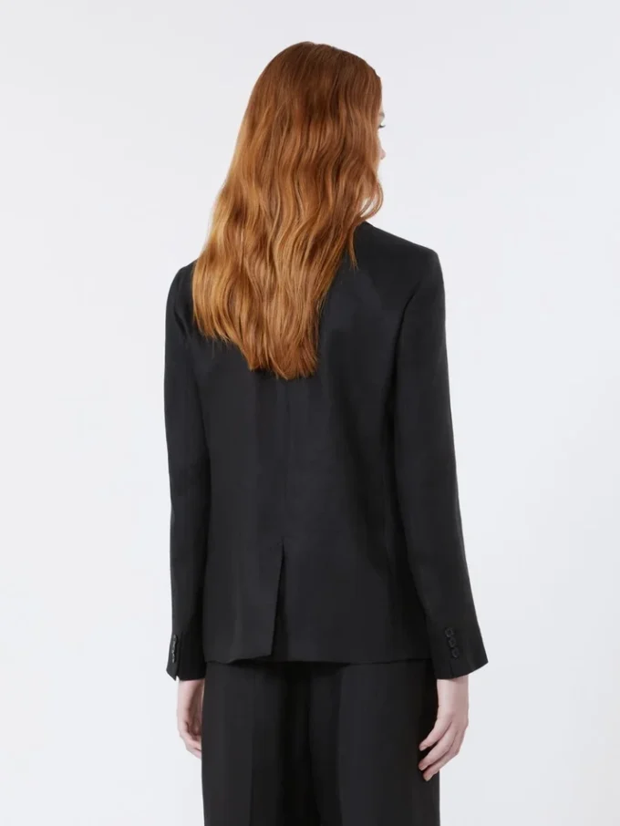 Blazer aus Leinen-Canvas, schwarz Blazer aus Leinen-Canvas, schwarz