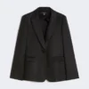 Blazer aus Leinen-Canvas, schwarz Blazer aus Leinen-Canvas, schwarz