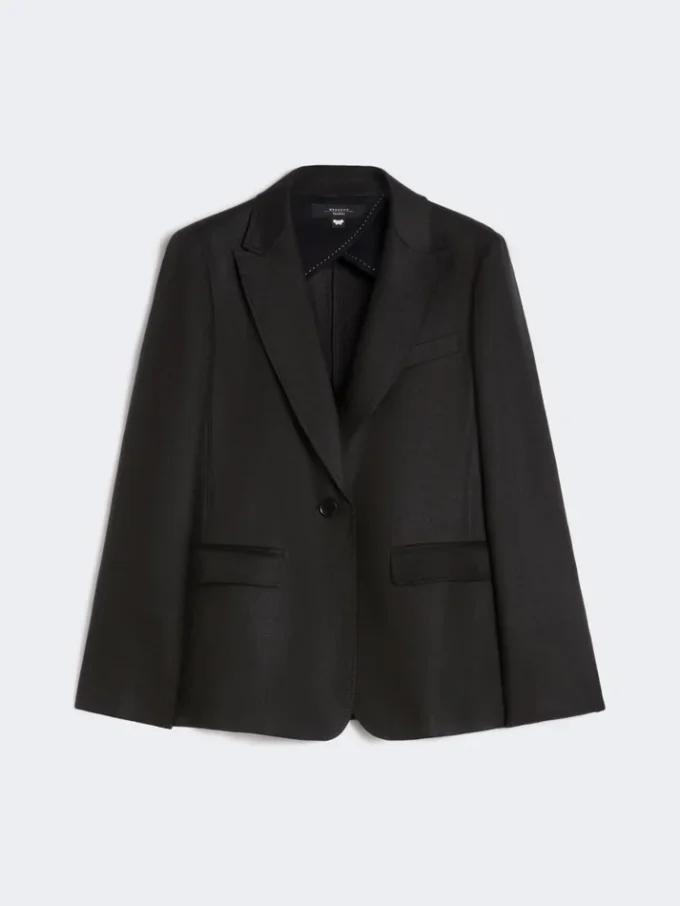 Blazer aus Leinen-Canvas, schwarz Blazer aus Leinen-Canvas, schwarz