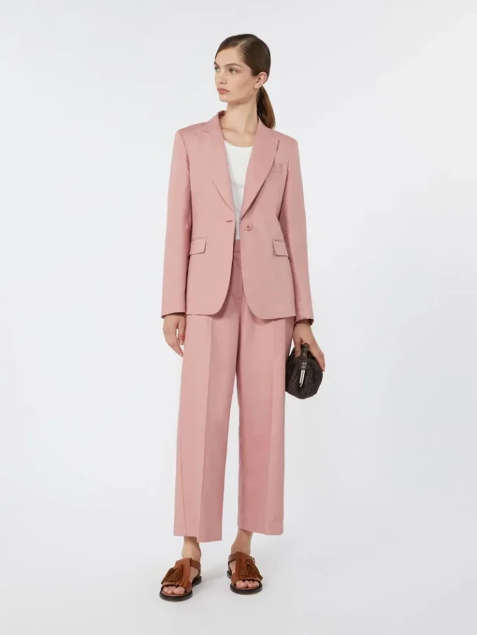 Blazer aus Leinen- und Baumwollcanvas, Antikrosa Blazer aus Leinen- und Baumwollcanvas, Antikrosa