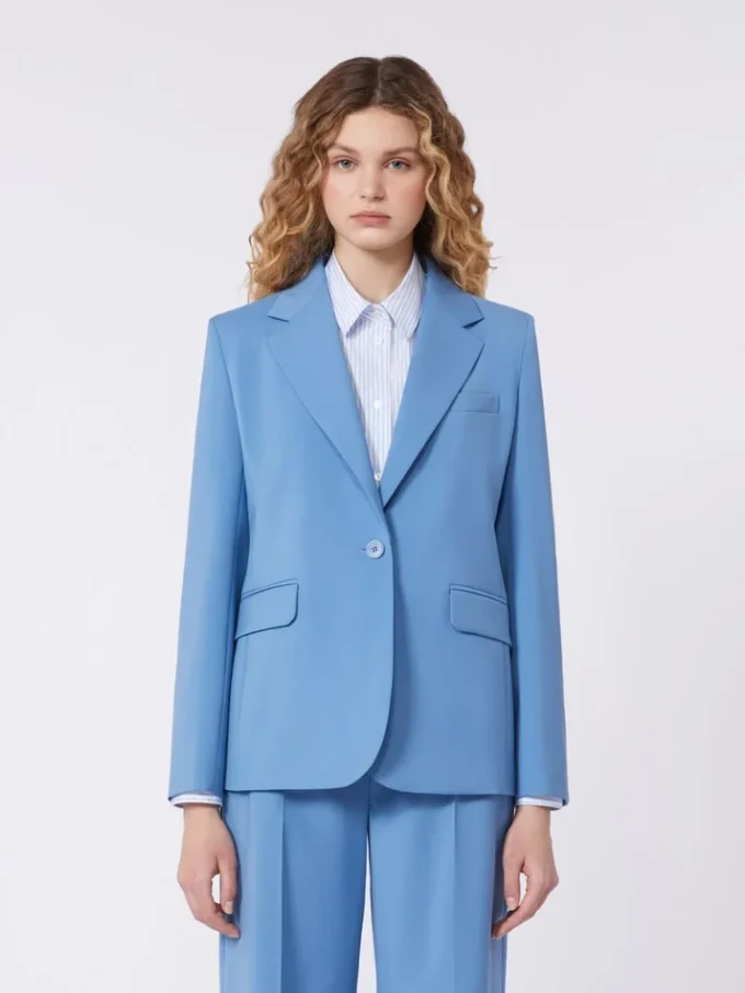 Blazer aus Stretchwolle, hellblau Blazer aus Stretchwolle, hellblau