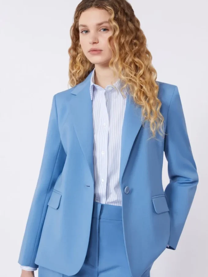 Blazer aus Stretchwolle, hellblau Blazer aus Stretchwolle, hellblau
