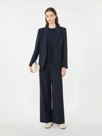 Blazer aus Stretchwolle, marineblau