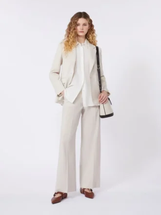 Blazer aus Stretchwolle, sandfarben