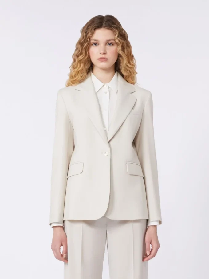 Blazer aus Stretchwolle, sandfarben Blazer aus Stretchwolle, sandfarben