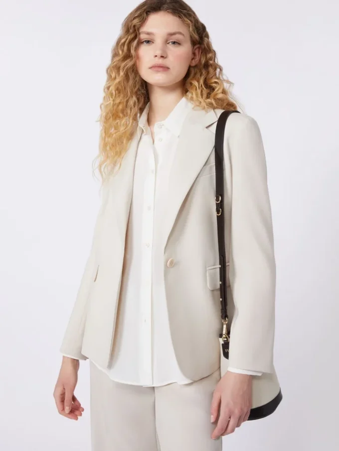 Blazer aus Stretchwolle, sandfarben Blazer aus Stretchwolle, sandfarben