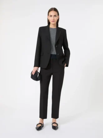 Blazer aus Viskose-Mischgewebe, schwarz