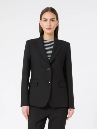 Blazer aus Viskose-Mischgewebe, schwarz