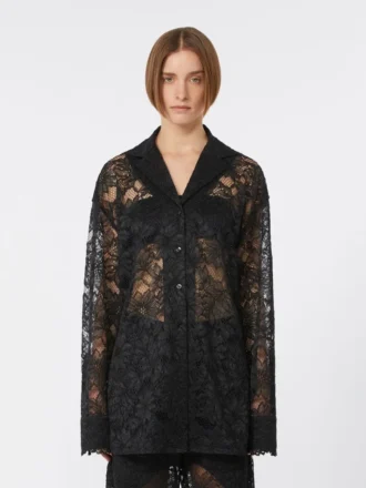 Blumen-Spitzenjacke, schwarz