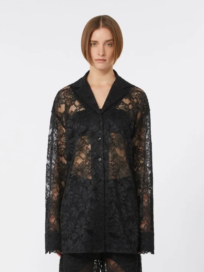Blumen-Spitzenjacke, schwarz Blumen-Spitzenjacke, schwarz