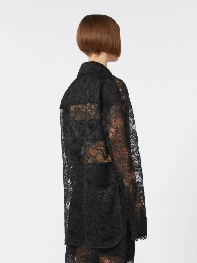 Blumen-Spitzenjacke, schwarz Blumen-Spitzenjacke, schwarz