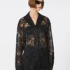 Blumen-Spitzenjacke, schwarz Blumen-Spitzenjacke, schwarz