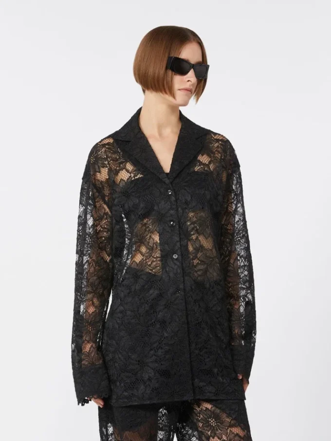 Blumen-Spitzenjacke, schwarz Blumen-Spitzenjacke, schwarz
