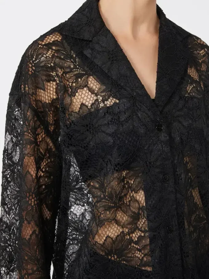 Blumen-Spitzenjacke, schwarz Blumen-Spitzenjacke, schwarz